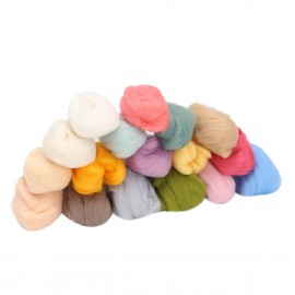 DIY Wool Woodland Needle Felting Spinning 17 Colors Kit For DIY Art Handwork Doll