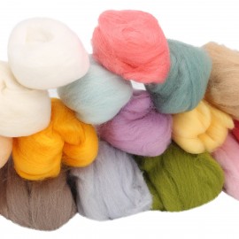 DIY Wool Woodland Needle Felting Spinning 17 Colors Kit For DIY Art Handwork Doll