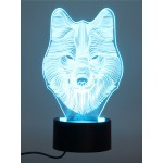 DecBest 3D Wolf Night Light 7 Color Change LED Desk Table Lamp Toy Gift Bedroom Home Decor