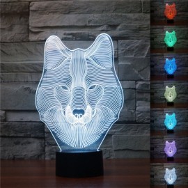 DecBest 3D Wolf Night Light 7 Color Change LED Desk Table Lamp Toy Gift Bedroom Home Decor