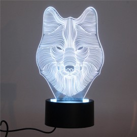 DecBest 3D Wolf Night Light 7 Color Change LED Desk Table Lamp Toy Gift Bedroom Home Decor