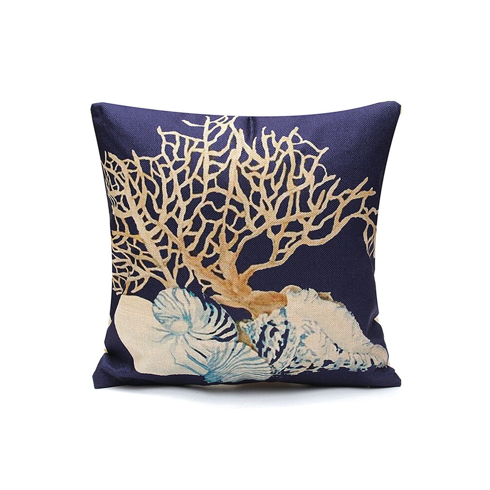 Decorative Throw Pillow Case Ocean Coastal Beach Nautical Lumbar Cushion Cover