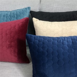 Dutch Velvet Hexagon Embossed Pillowcase Sofa Home Office Cushion Cover Long Waist Pillowcase