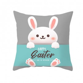 Easter Pillowcase Rabbit Egg Print Cushion Cover