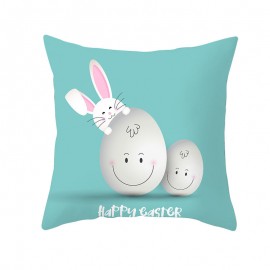 Easter Pillowcase Rabbit Egg Print Cushion Cover