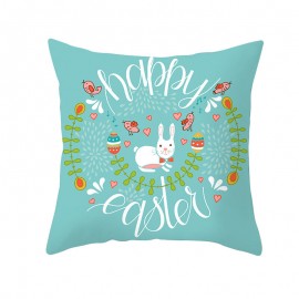 Easter Pillowcase Rabbit Egg Print Cushion Cover