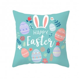 Easter Pillowcase Rabbit Egg Print Cushion Cover