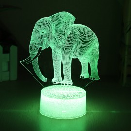 Elephant Model Remote Control Touch Switch 3D Acrylic LED Lamp 7/16 Colors Colorful Light Gift