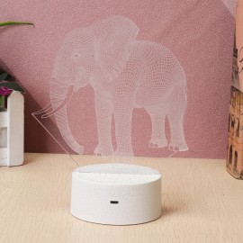 Elephant Model Remote Control Touch Switch 3D Acrylic LED Lamp 7/16 Colors Colorful Light Gift