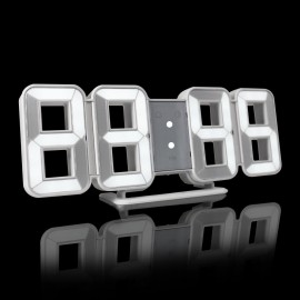 FanJu FJ3208 LED Digital 3D 8-Shape Clock Creative Table Alarm Clock  Wall Clock Time Temperature Display