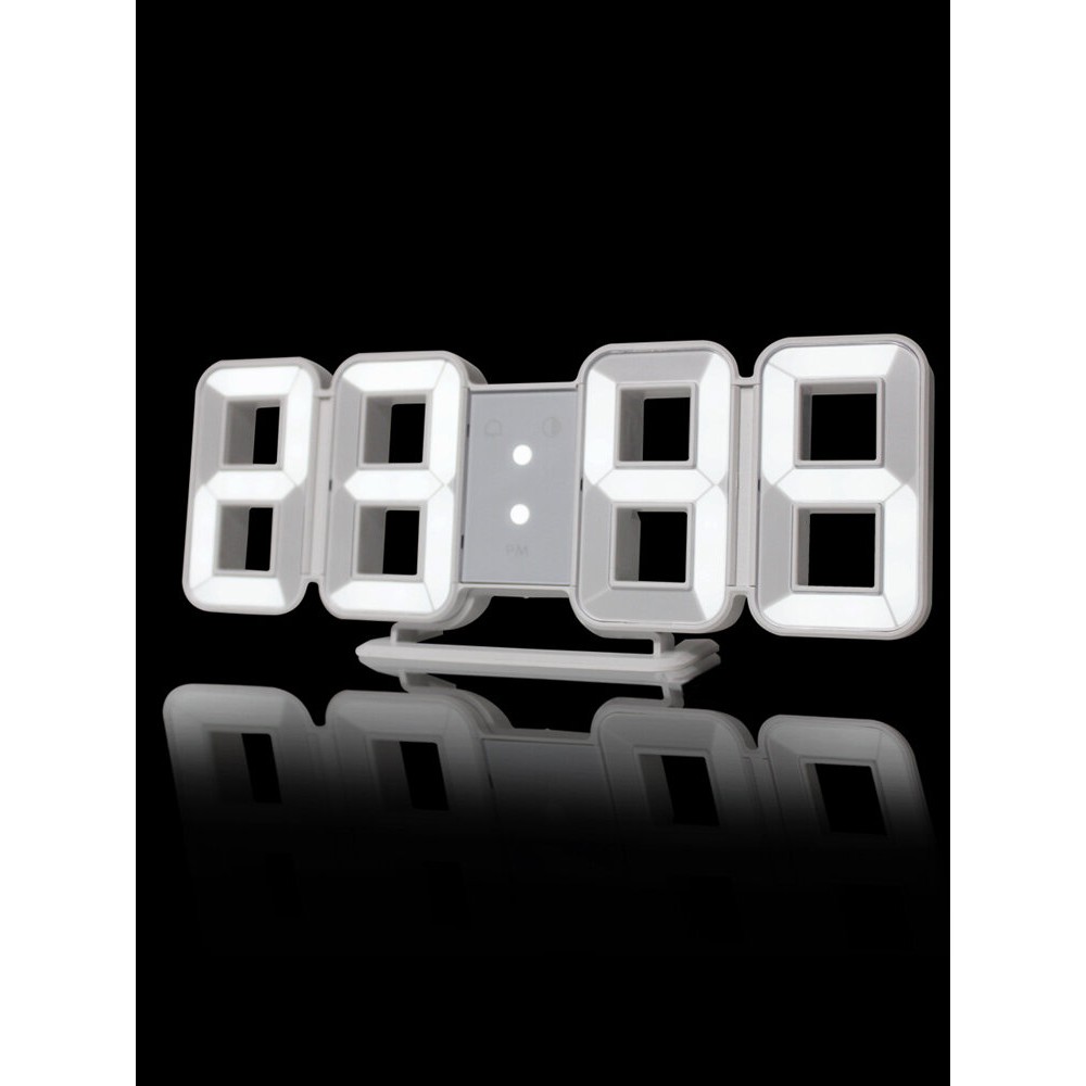 FanJu FJ3208 LED Digital 3D 8-Shape Clock Creative Table Alarm Clock  Wall Clock Time Temperature Display