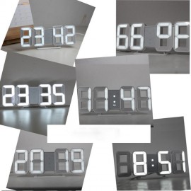 FanJu FJ3208 LED Digital 3D 8-Shape Clock Creative Table Alarm Clock  Wall Clock Time Temperature Display