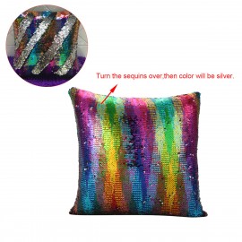 Fashion Sequin Magic Mermaid Throw Pillow Cover Swipe Sofa Cushion Case Decor