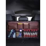 Faux Leather Car Rear Seat Back Storage Bag Multi-use Car Trunk Organizer Auto Stowing Tidying Auto Interior Accessories