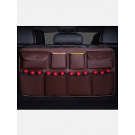 Faux Leather Car Rear Seat Back Storage Bag Multi-use Car Trunk Organizer Auto Stowing Tidying Auto Interior Accessories