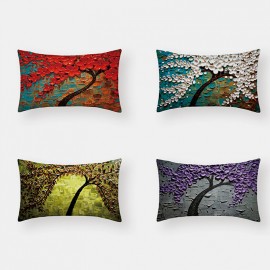 Fortune Tree  Painting Tree Life Tree Waist Pillow Linen Digital Printing Home