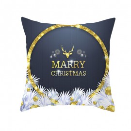 Golden Black Christmas Series Microfiber Cushion Cover Home Sofa Winter Soft Throw Pillow Case