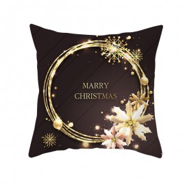 Golden Black Christmas Series Microfiber Cushion Cover Home Sofa Winter Soft Throw Pillow Case