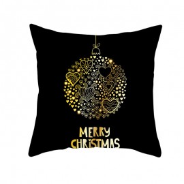 Golden Black Christmas Series Microfiber Cushion Cover Home Sofa Winter Soft Throw Pillow Case