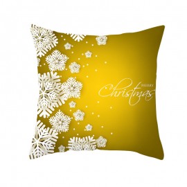 Golden Jingle Merry Christmas Linen Throw Pillow Case Home Sofa Christmas Decor Cushion Cover