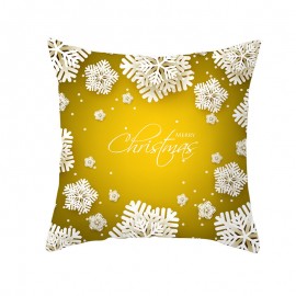 Golden Jingle Merry Christmas Linen Throw Pillow Case Home Sofa Christmas Decor Cushion Cover