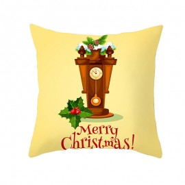 Golden Jingle Merry Christmas Linen Throw Pillow Case Home Sofa Christmas Decor Cushion Cover