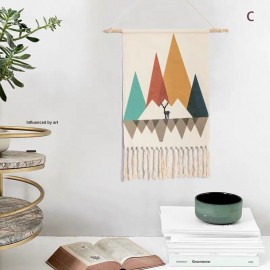 Hand-Woven Homestay Tassel Tapestry Decoration Nordic Meter Box Hanging Background Cloth Bedroom