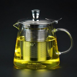 Hand-blown Heat Resistant Borosilicate Glass Teapot with Upgraded Stainless Steel Infuser