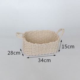 Hand-woven Cotton Rope Storage Box Simple Storage Basket Snack Key Desktop Debris Basket