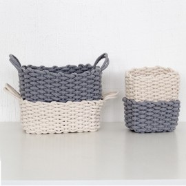 Hand-woven Cotton Rope Storage Box Simple Storage Basket Snack Key Desktop Debris Basket