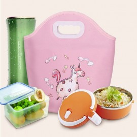 High Quality Oxford Cloth Round Hole Cartoon Digging Lunch Bag Portable Lunch Bag Multifunctional Lunch Bag