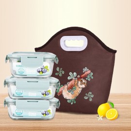 High Quality Oxford Cloth Round Hole Cartoon Digging Lunch Bag Portable Lunch Bag Multifunctional Lunch Bag