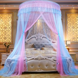 Home Textiles Hanging Dome Princess Mosquito Net Free Installation Bed Mantle Floor Mosquito Net Adult