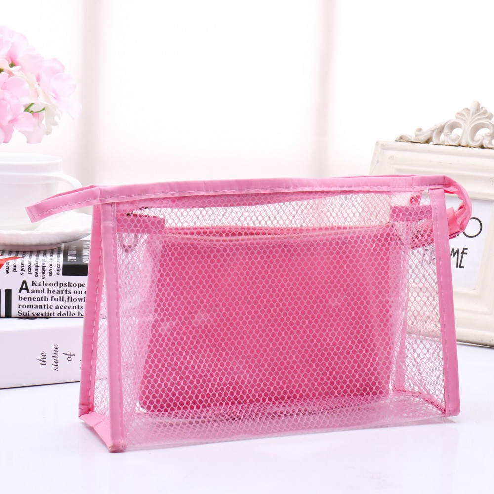 Honana BX-112 Waterproof PVC Cosmetic Bags Two-piece Suit Net Travel Makeup Transparent Bag