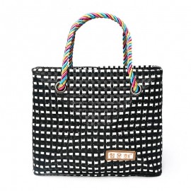 Honana HN-B68 Woven Travel Storage Bag Durable Waterproof Beach Tote Sturdy Stripe Bag