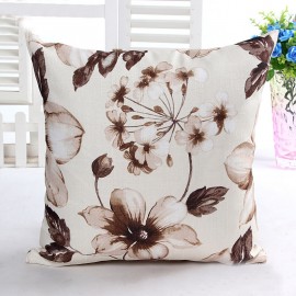 Honana WX-D6 45x45cm Vintage Leaves Flower Bamboo Linen Throw Pillow Case Waist Cushion Cover