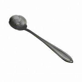 KCASA KC-FS01 Black Stainless Steel Flower Shape Coffee Sugar Spoon Teaspoons Ice Cream Tableware