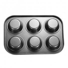 KCASA KC-OP01 6 Holes Stainles Steel Non-stick Muffin Cake Baking Oven Pan Cookie Tray Cup Cake Mold