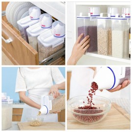 Kitchen Food Cereal Grain Bean Rice Hand With Measuring Cup Plastic Plastic Storage Container