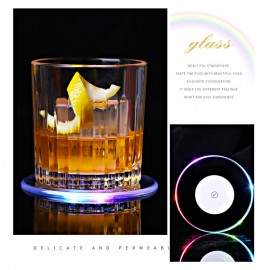 LED Light Color Change Drink Cup Holder Mat Club Party Pad Barware Sticker Decor