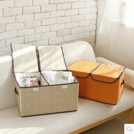 Large Double Cover Clothes Separate Storage Box Toy Storage Case Underwear Container