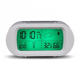 Loskii HC-102 Digital Time Thermometer Date Weather Display Snooze Mode Alarm Clock with LCD Screen