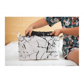 Marble Dustproof Large Thick Foldable Finishing Box Cotton Linen Art Clothing Storage Basket