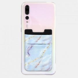 Marble Pattern Lycra Mobile Phone Back Sticker Card Case Multi-function Thermal Transfer Mobile Wallet