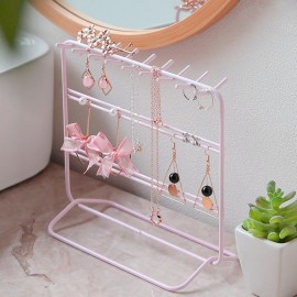 Metal Jewelry Display Stand Desktop Shelf Earring Necklace Bracelet Stand Holder Storage Rack