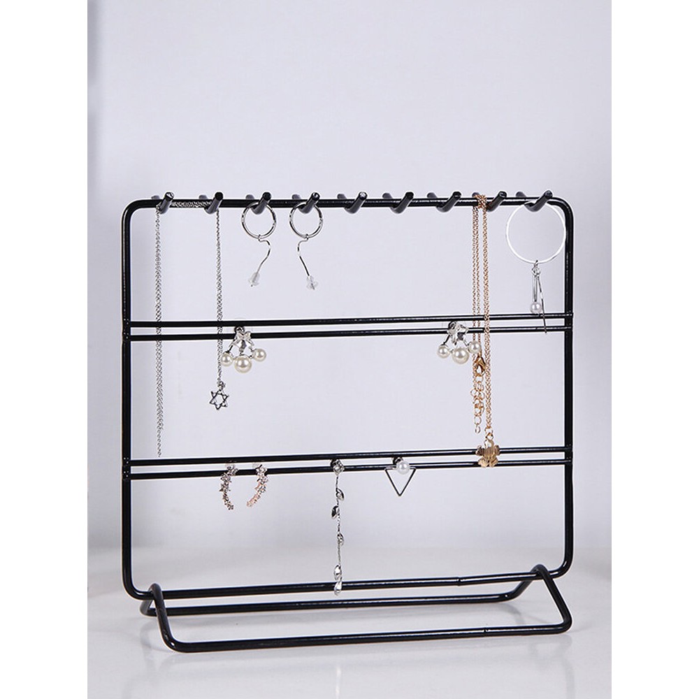 Metal Jewelry Display Stand Desktop Shelf Earring Necklace Bracelet Stand Holder Storage Rack