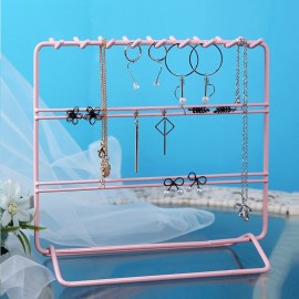 Metal Jewelry Display Stand Desktop Shelf Earring Necklace Bracelet Stand Holder Storage Rack