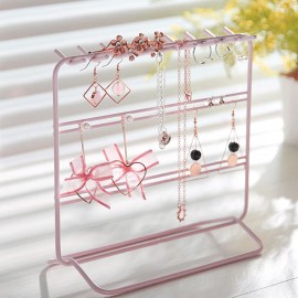 Metal Jewelry Display Stand Desktop Shelf Earring Necklace Bracelet Stand Holder Storage Rack