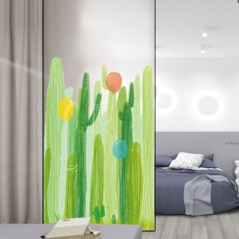 Miico 2PCS Cactus And Balloon Painting Sticker Glass Door Stickers Wall Stickers Home Decor Sticker