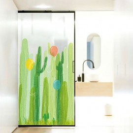 Miico 2PCS Cactus And Balloon Painting Sticker Glass Door Stickers Wall Stickers Home Decor Sticker